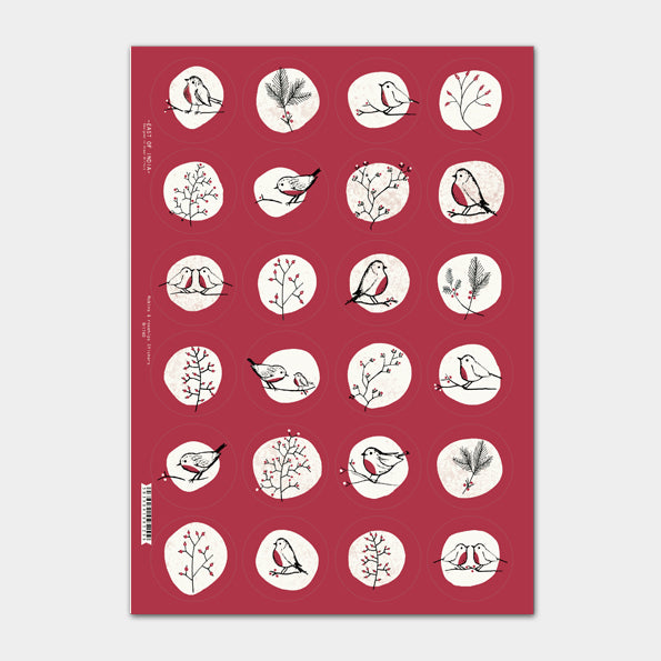 Robins & Rosehips - stickers self adhesive - East of India
