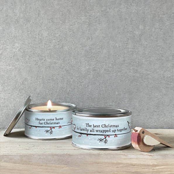 Christmas Wishes Candle Tin - Family all wrapped up - East of India