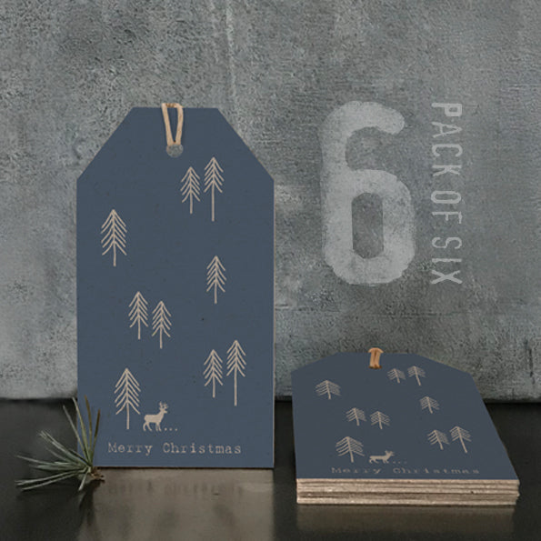 Fir Trees Tag Blue - East of India
