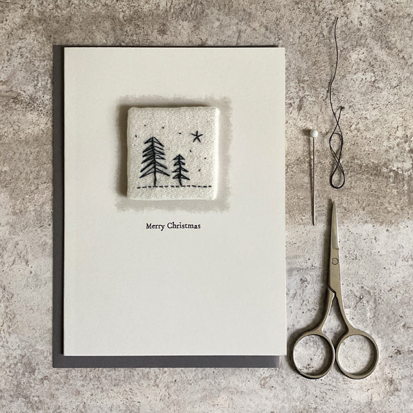 East of India - Merry Christmas Hand Stitched Card