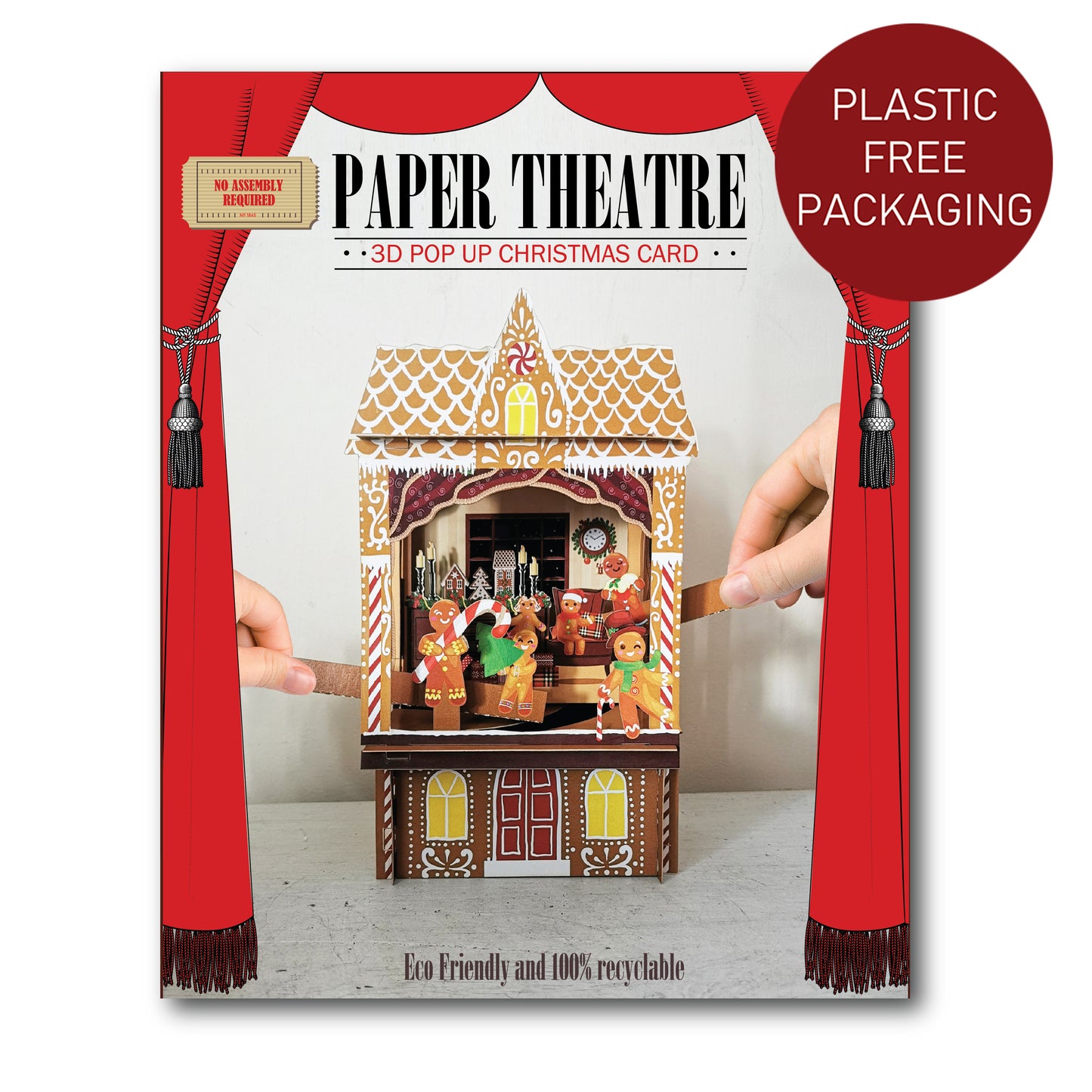 3D Pop Up Theatre Card - Gingerbread Cottage