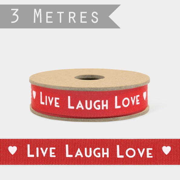 East Of India - Live Laugh Love Ribbon 3m