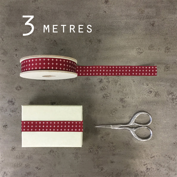 East Of India - Small Red Cross Ribbon 3m