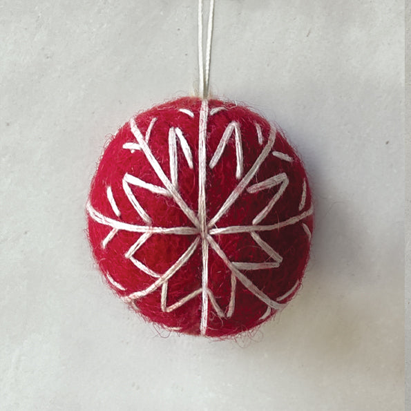 Ref Felt Embroidered Bauble - East Of India