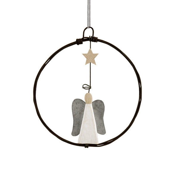 Rusty wire angel wreath - East of India