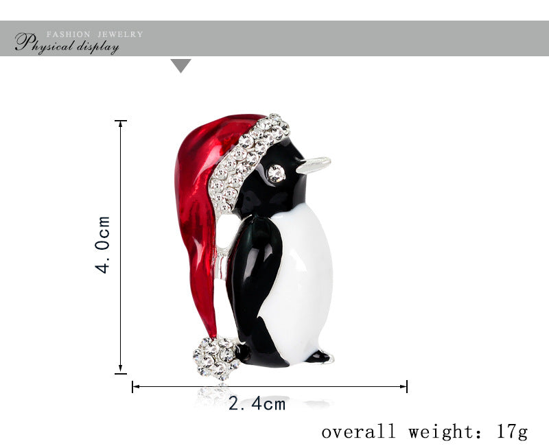 Fashion Christmas Penguin Shape Alloy Plating Rhinestones Women's Brooches