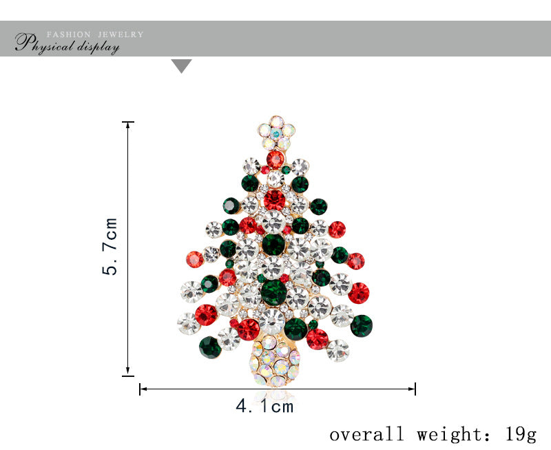 Fashion Christmas Tree Shape Alloy Plating Rhinestones Women's Brooches
