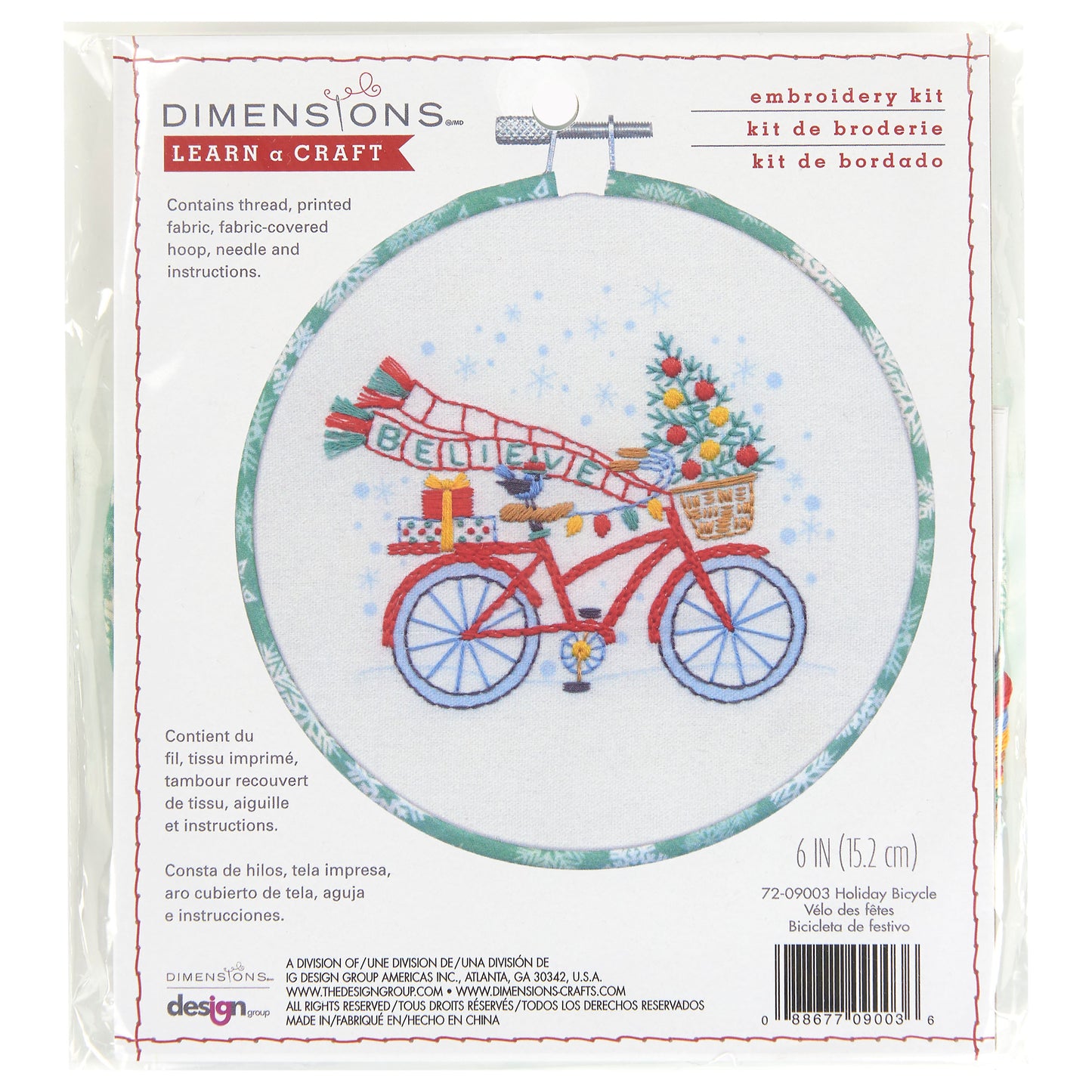 Holiday Bicycle Embroidery Kit