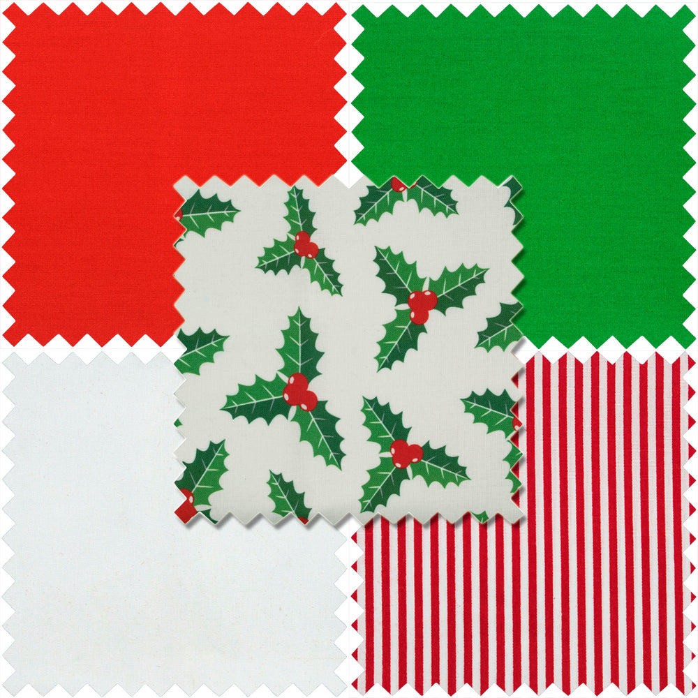 Christmas Fat Quarter fabric bundle - Holly