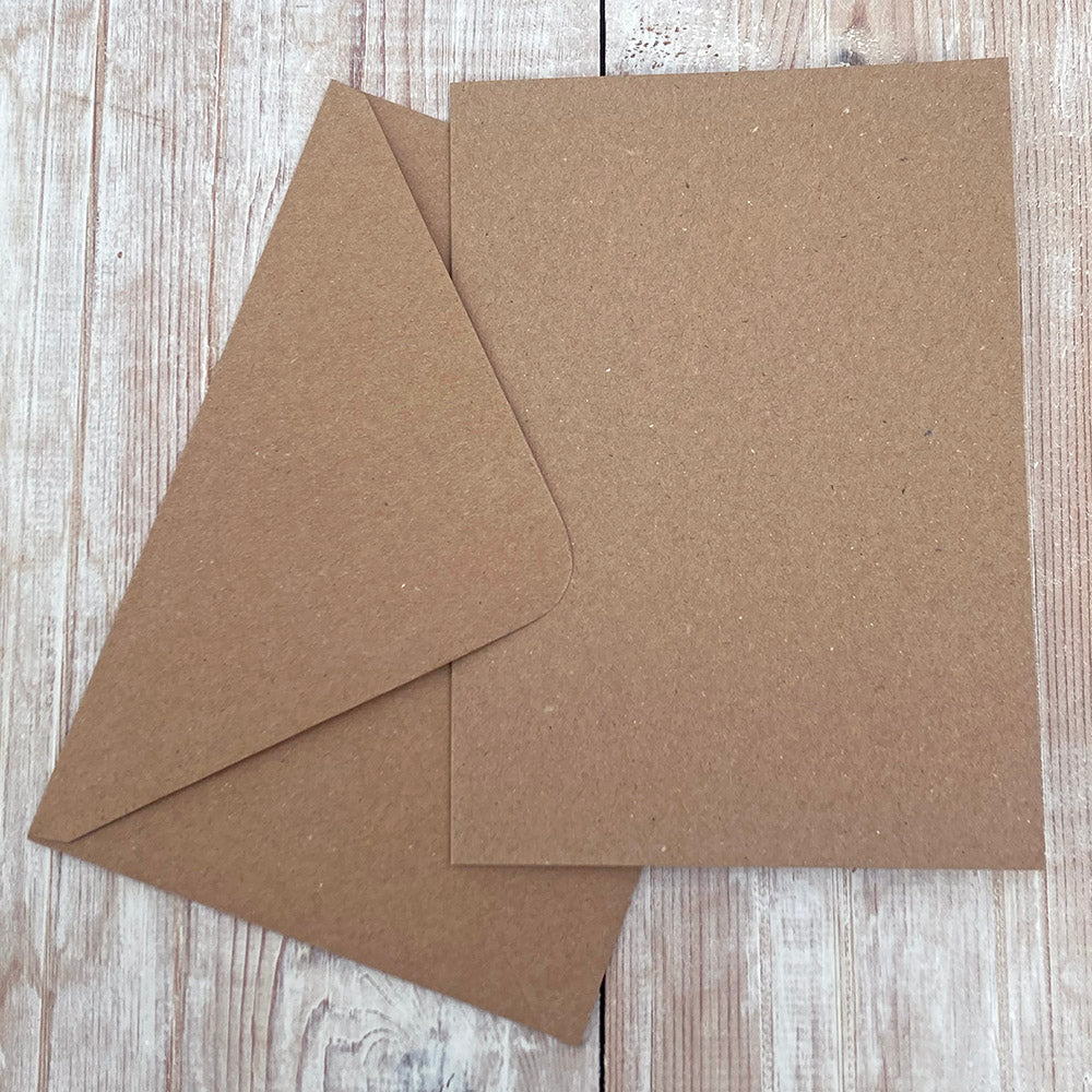 Kraft 7x5in Cards & Envelopes - 10 pack