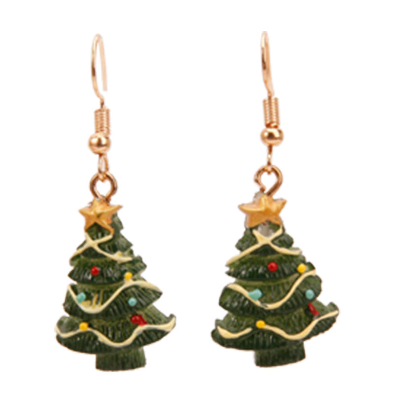 Sculpted Christmas Tree dangle earrings