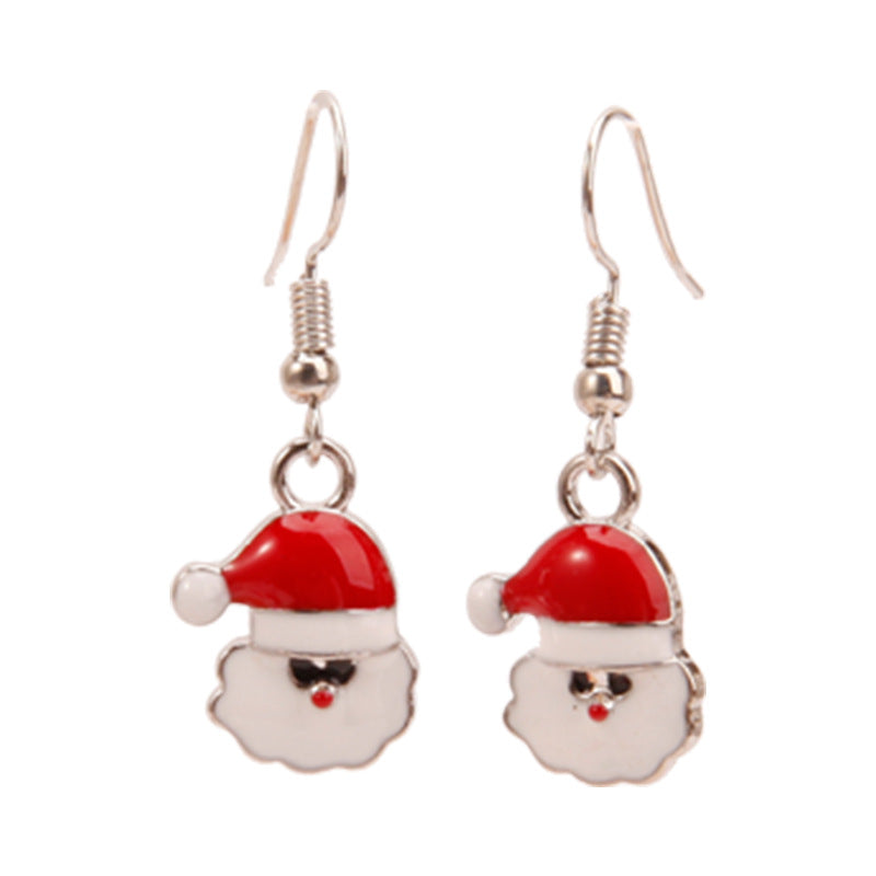 Santa's Face Red & White dangle earrings