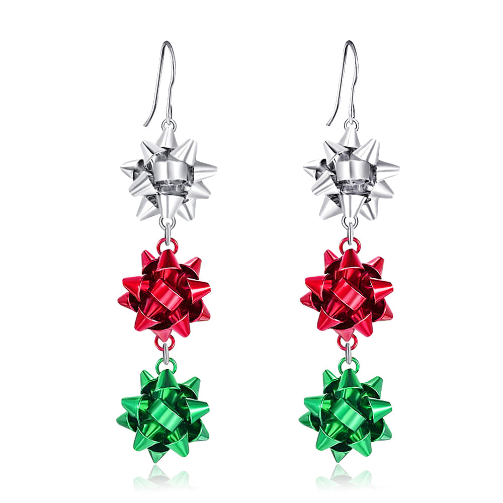 Christmas Ribbon dangle earrings