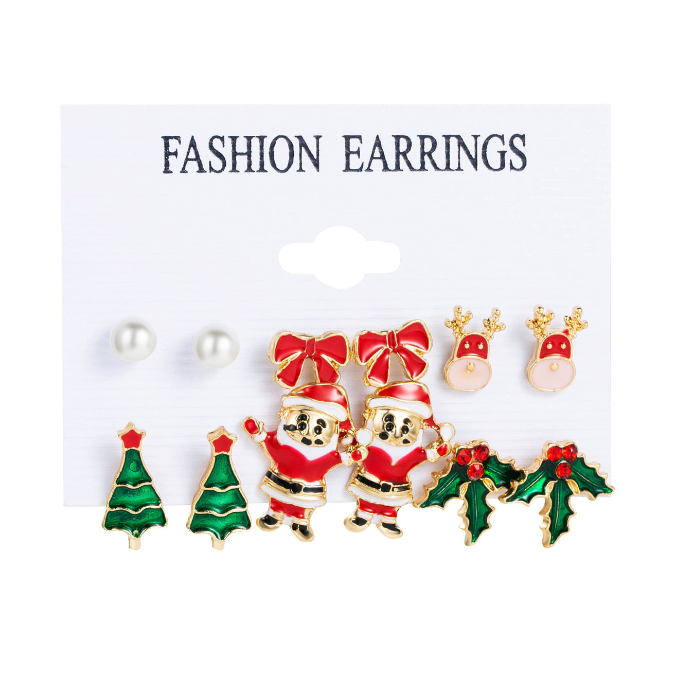 Red, White & Green Christmas dangle/stud earrings