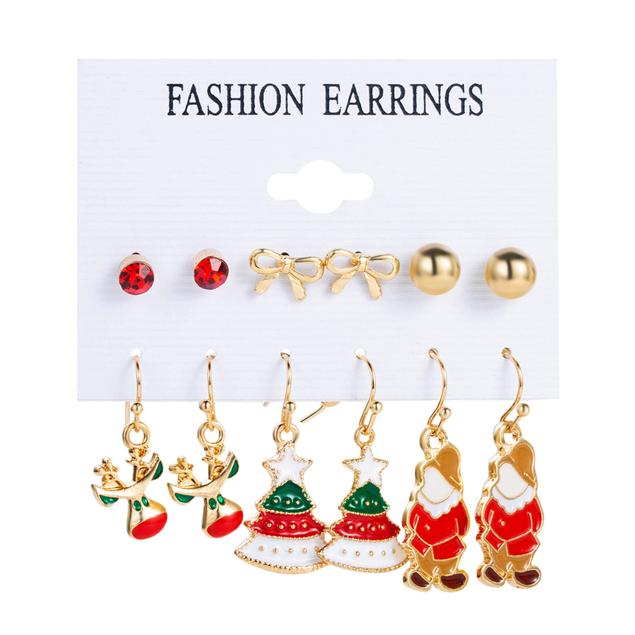 Red, White & Green Christmas dangle/stud earrings