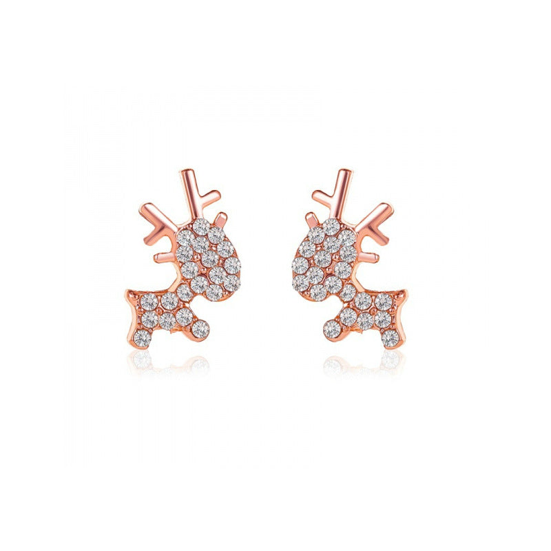 Comic Reindeer stud earrings - Red