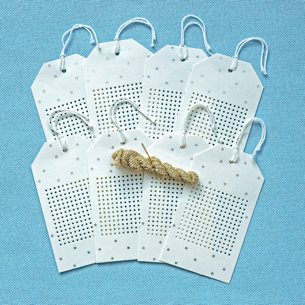 White Stitchable Gift Tags x 8