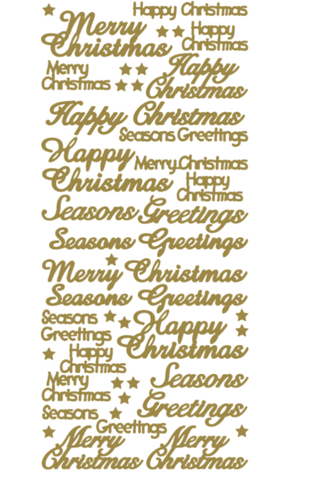 Christmas Greetings Stickers - Gold