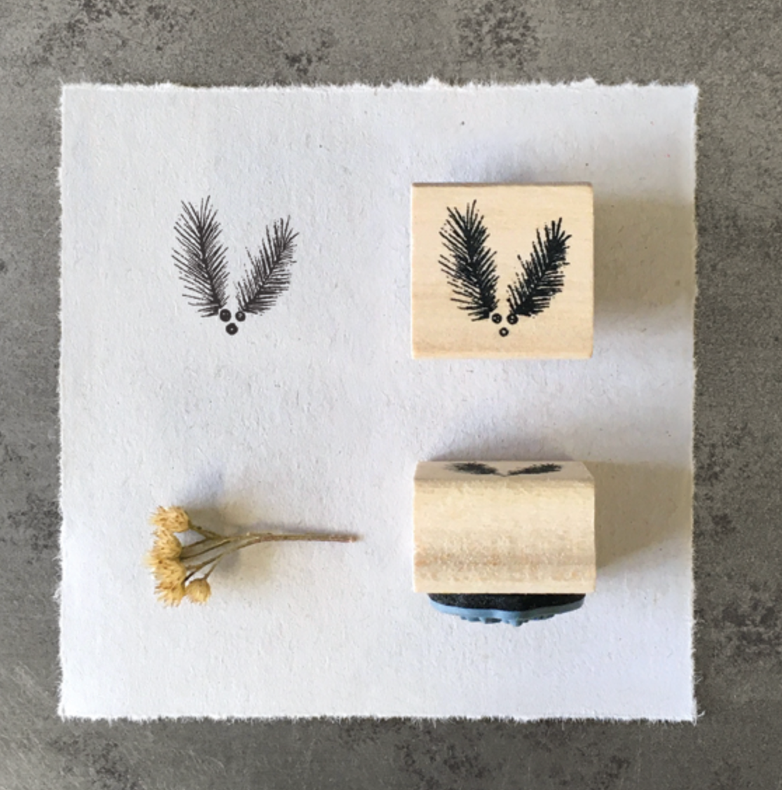 Rubber Stamp, Fir Branch - East of India