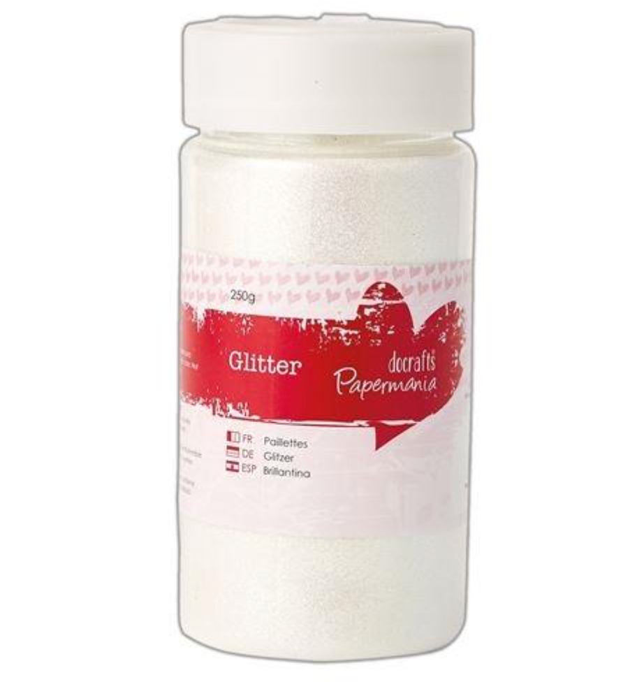 Papermania Large Glitter Pot - White