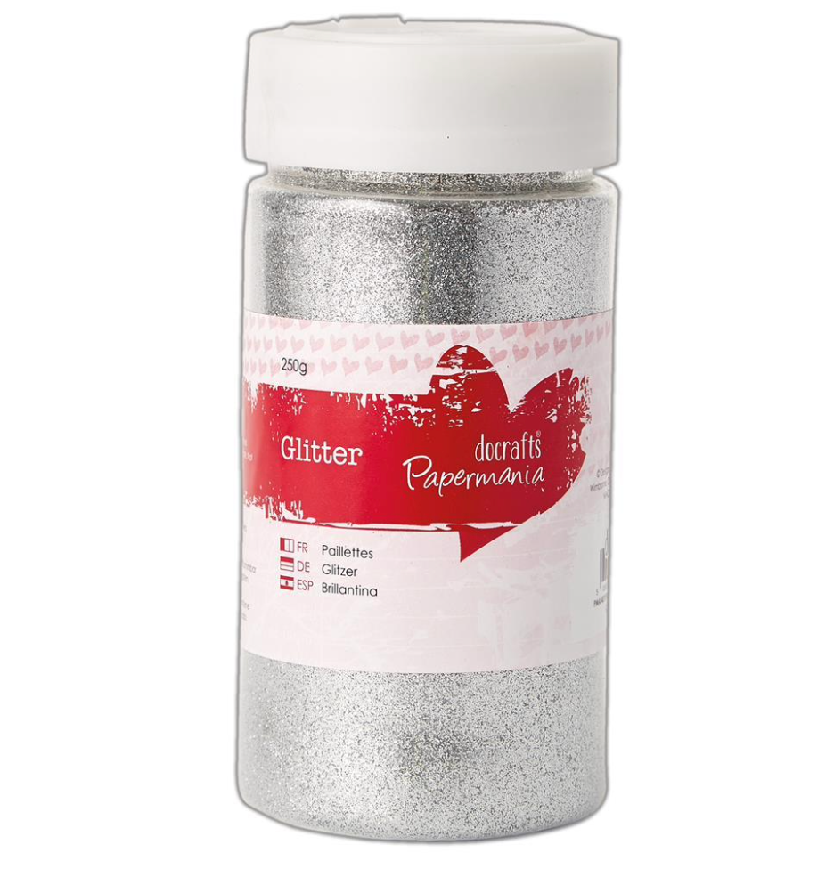 Papermania Large Glitter Pot - Silver