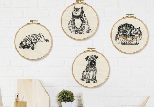 DMC Printed Embroidery Kit - Doug Dozing