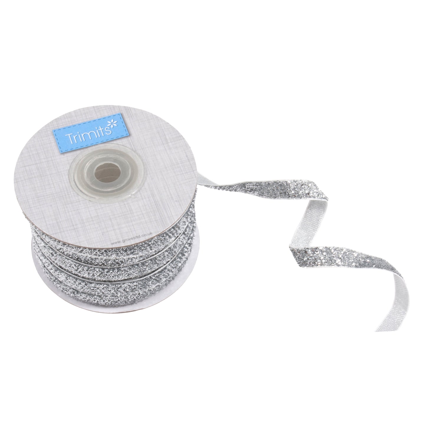 10mm Silver Glitter Velvet Ribbon