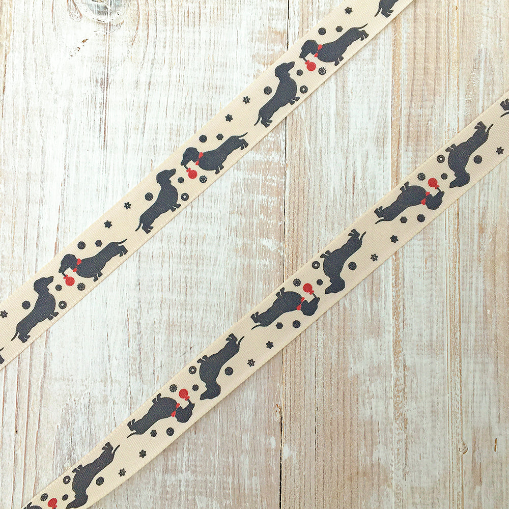 15mm Sausage Dog Ribbon