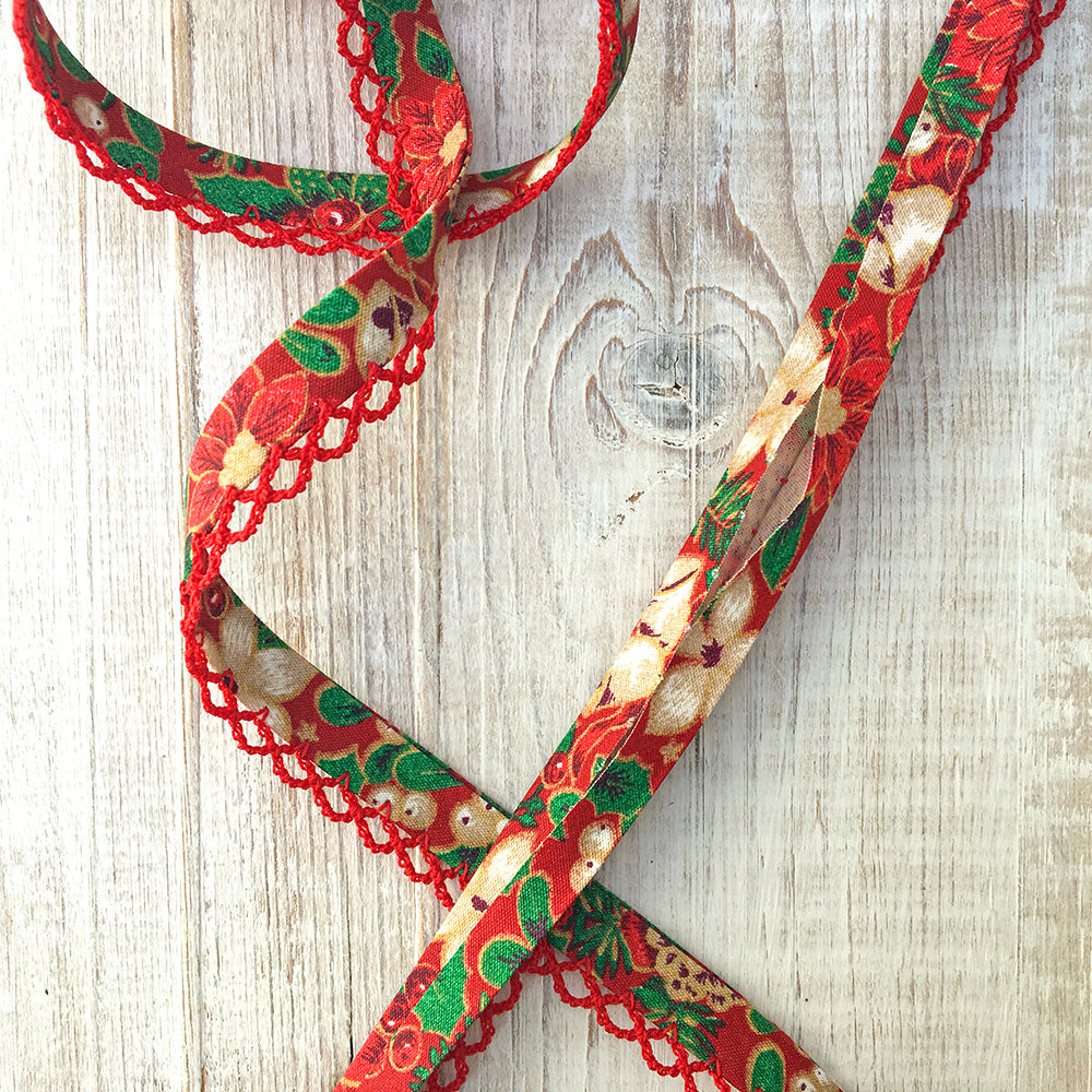 15mm Christmas Bias Binding