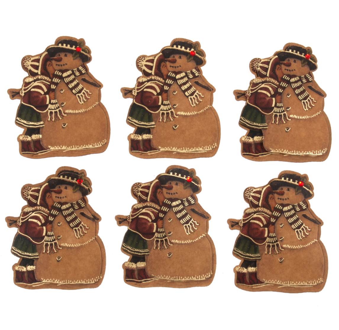 Vintage Snowman with girl - for paper crafting