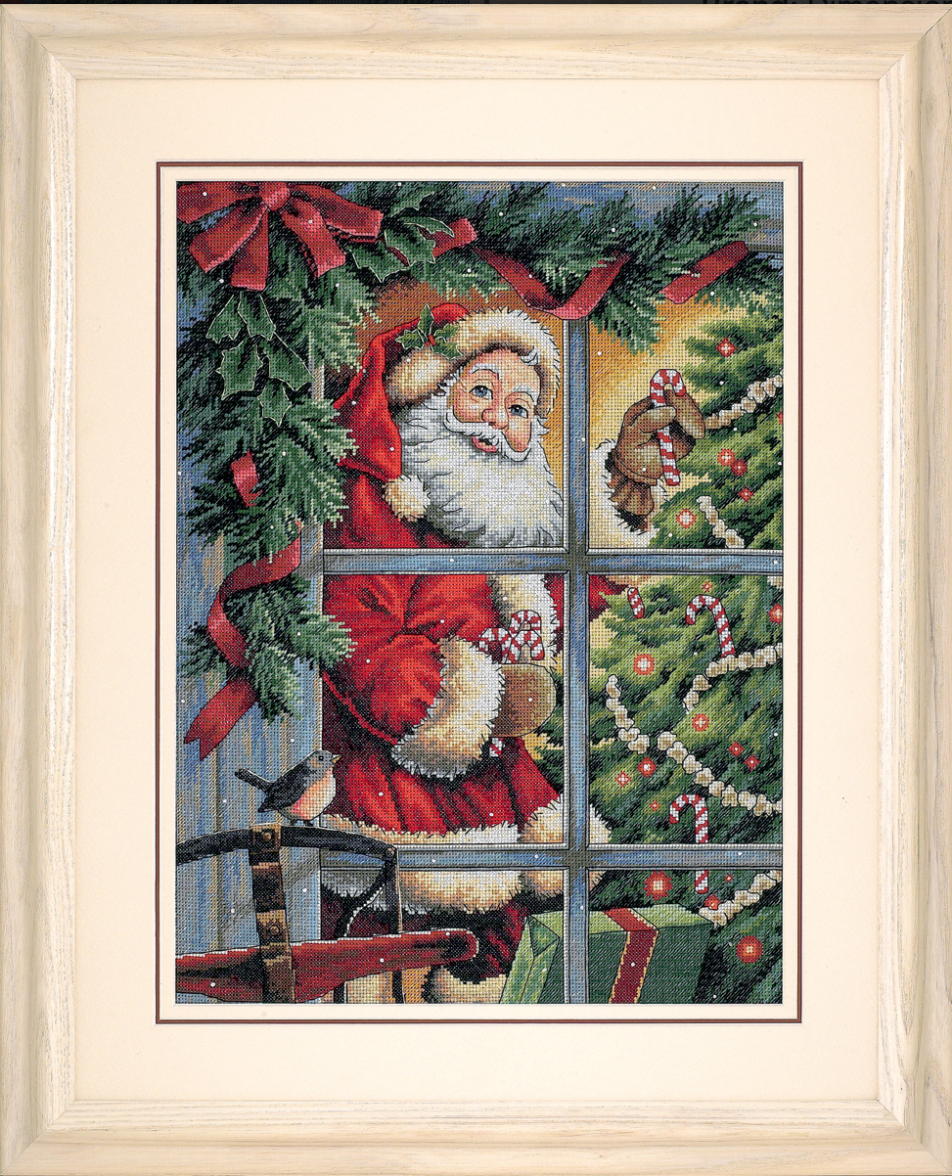 Candy Cane Santa Cross Stitch - Dimensions