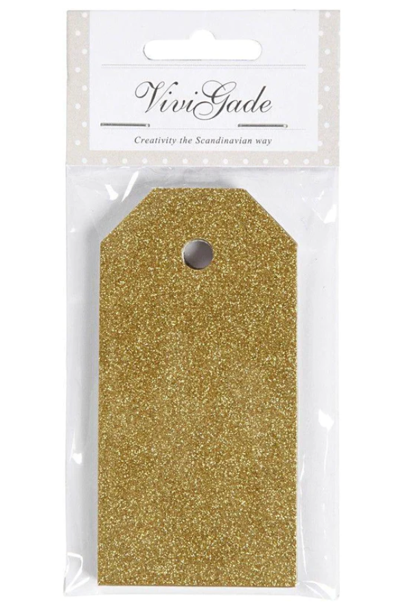 Vivigade Christmas Glitter Tags in Gold, Silver, Red and Green