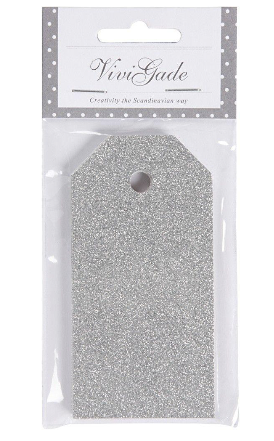 Vivigade Christmas Glitter Tags in Gold, Silver, Red and Green