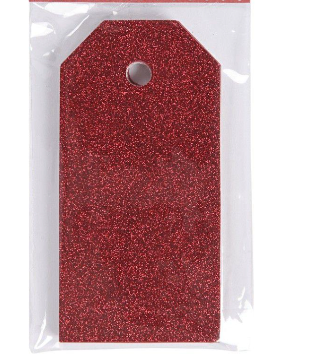 Vivigade Christmas Glitter Tags in Gold, Silver, Red and Green