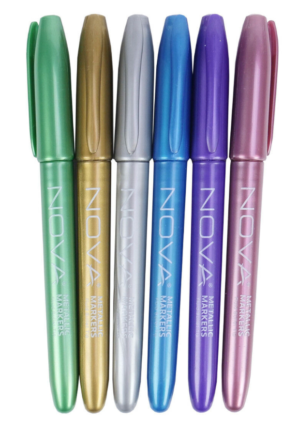 Nova Metallic Marker Pens - 6 colours