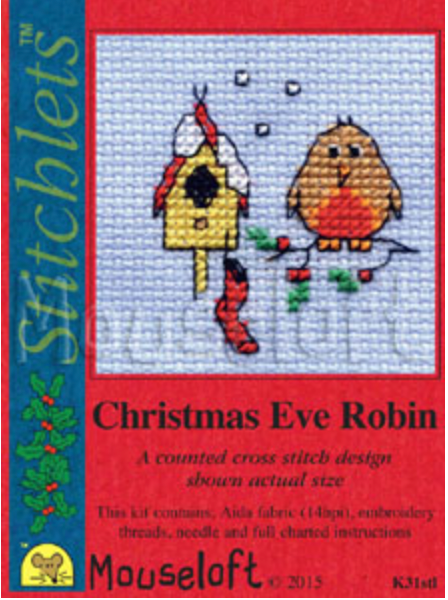Mouseloft Christmas Eve Robin Card with Envelope