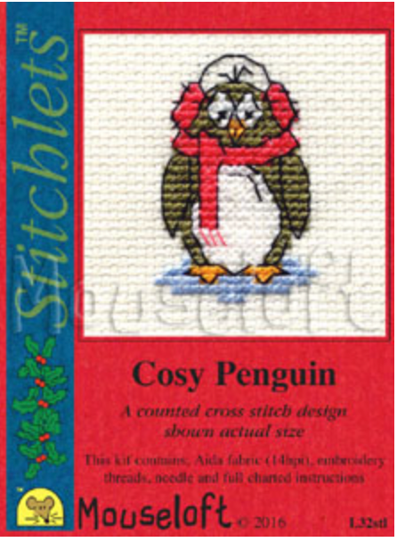 Mouseloft Cosy Penguin Christmas Card with Envelope