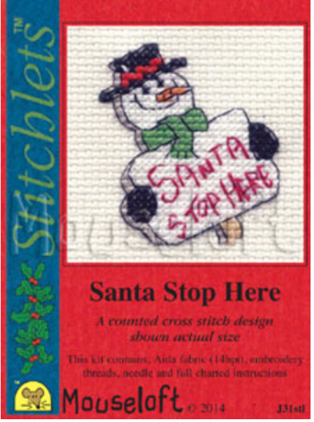 Mouseloft Santa Stop Here Christmas Card with Envelope