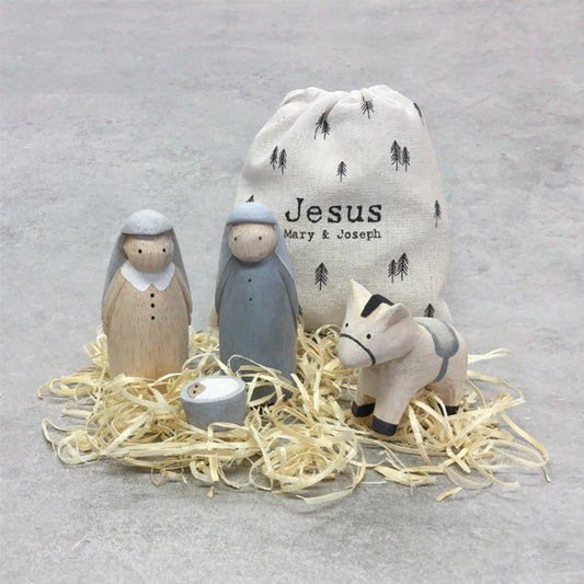 Jesus, Mary & Joseph Wooden Nativity