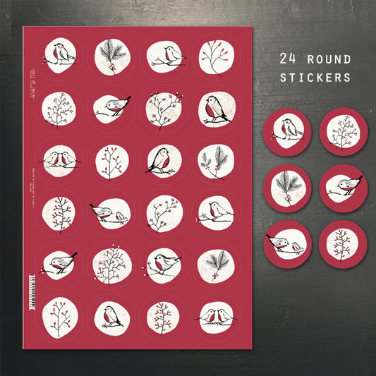 Robins & Rosehips - stickers self adhesive - East of India