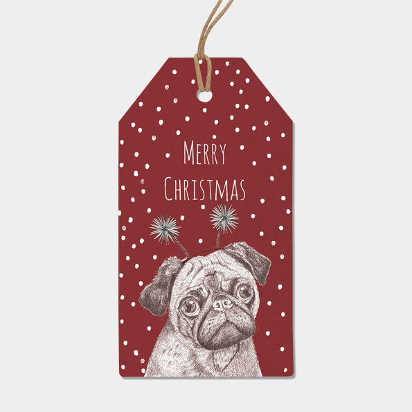 Pug Merry Christmas Tag - East of India