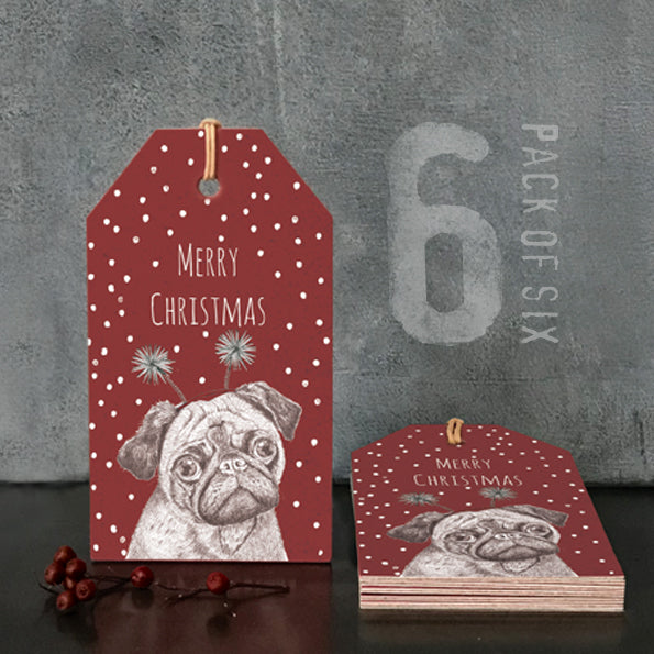 Pug Merry Christmas Tag - East of India