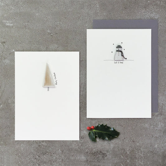 East of India - Snowman & Tree Christmas Card