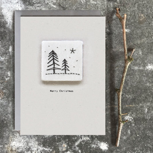 East of India - Merry Christmas Hand Stitched Card