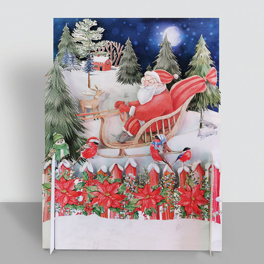 3D Pop Up Christmas Card - Santa's Sleigh