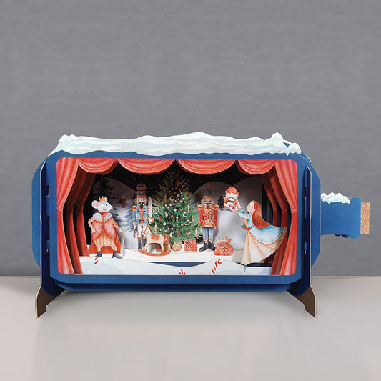 3D Pop Up Christmas Card - Message in a Bottle - Nutcracker