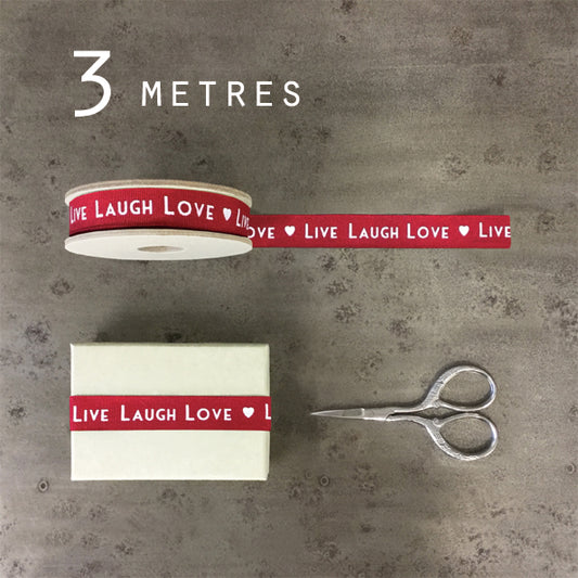 East Of India - Live Laugh Love Ribbon 3m