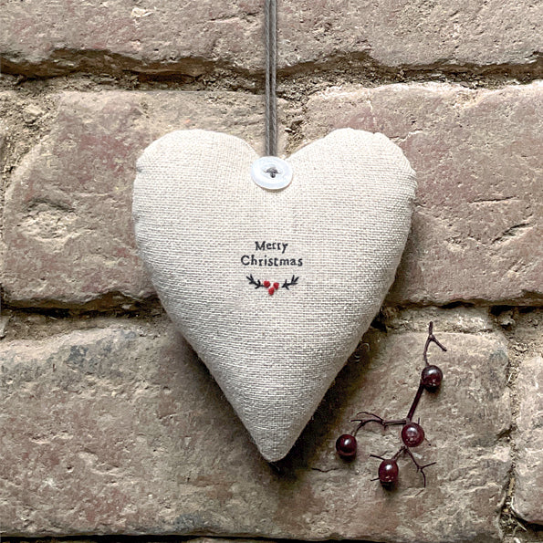 Linen heart hanging decoration