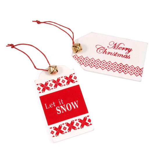 Wooden Christmas Tags - Let it Snow & Merry Christmas