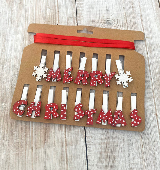 Merry Christmas Christmas Card Peg Holders